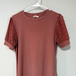 Boutique Elegant Mauve Puff Sleeve Top